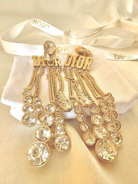 Christian Dior Front/Back Fringe Earrings